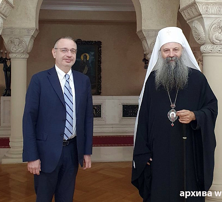 Патриарх Порфирий поздравил Песаха с главным раввином Исааком Асиэлем