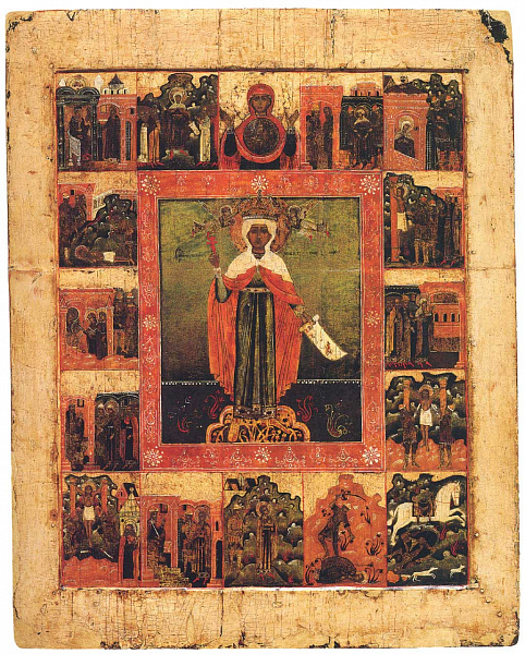 Вмч. Параскева Пятница с образом Божьей Матери «Знамение»  