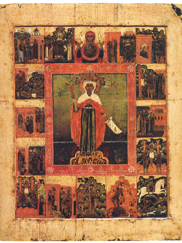 Вмч. Параскева Пятница с образом Божьей Матери «Знамение»  