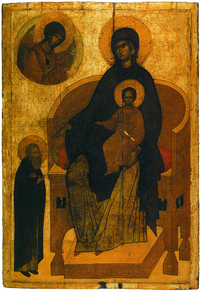 Прпдб. Сергий Радонежский в предстоянии Богоматери на престоле  