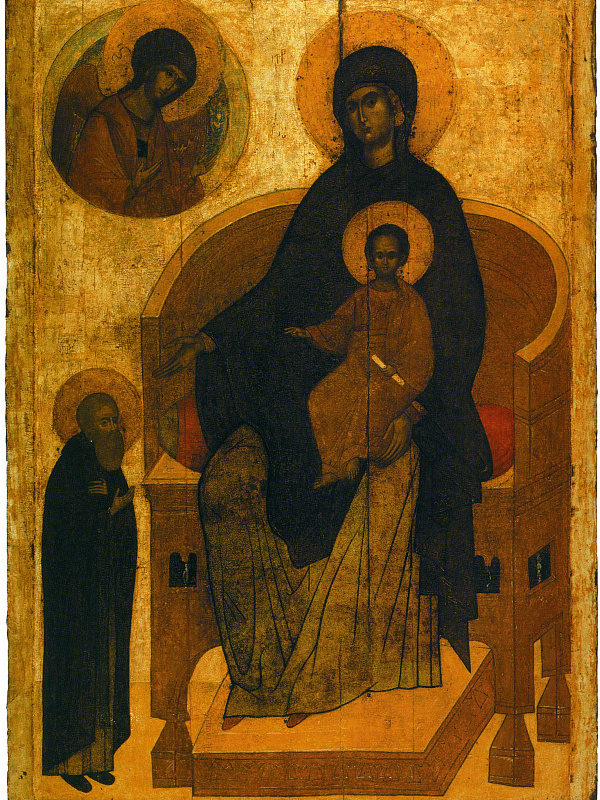 Прпдб. Сергий Радонежский в предстоянии Богоматери на престоле  