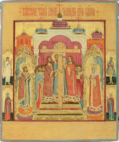 Крестовоздвижение, со святыми на полях (Невьянская)  