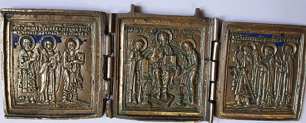 Деисус, трехстворчатый складень (литьё)