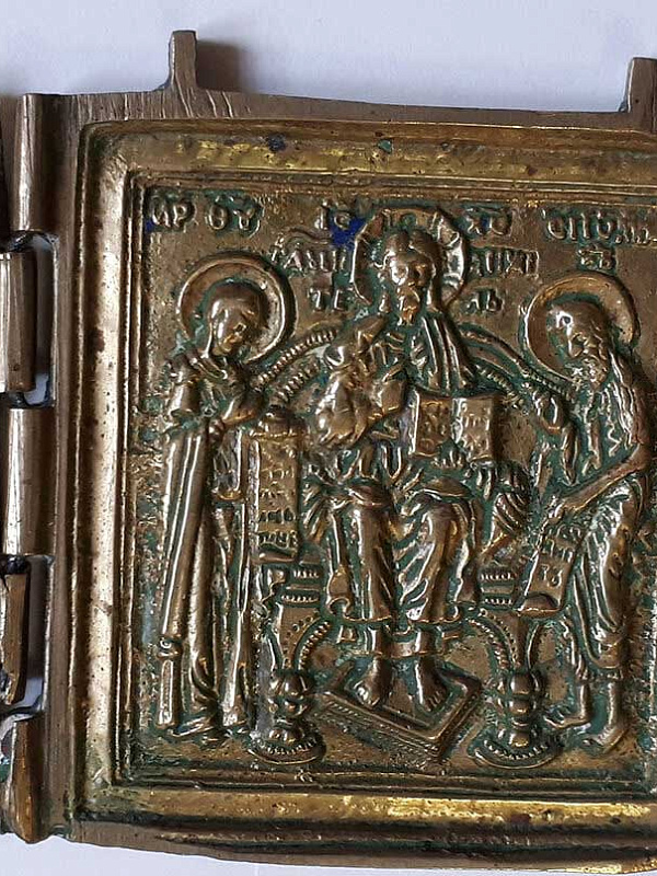 Деисус, трехстворчатый складень (литьё)