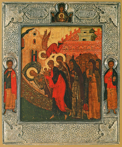 Успение Николая Чудотворца, со святыми на полях 