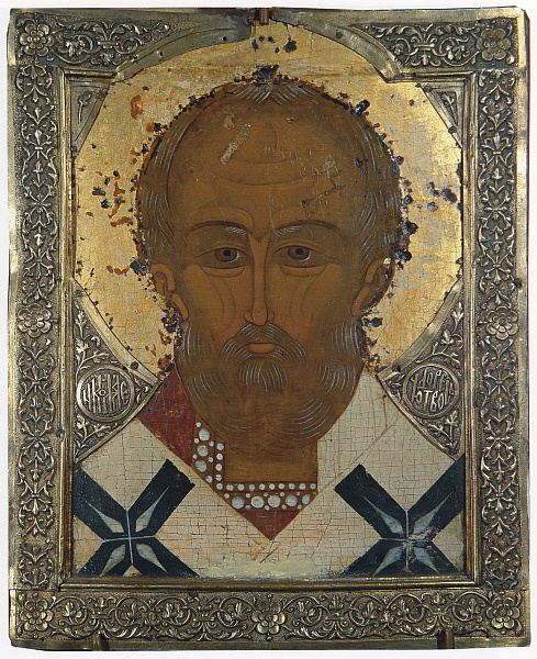 Святитель Николай Чудотворец (оплечная, в окладе) 