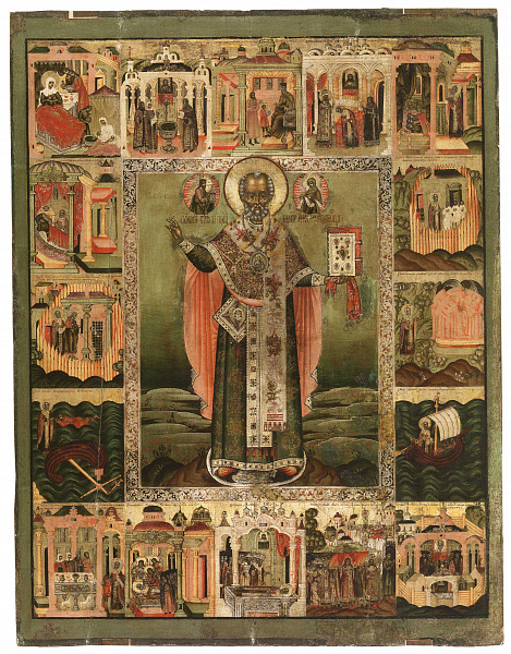 Св. Николай, Мирликийский чудотворец, с житием (Устюженская)  