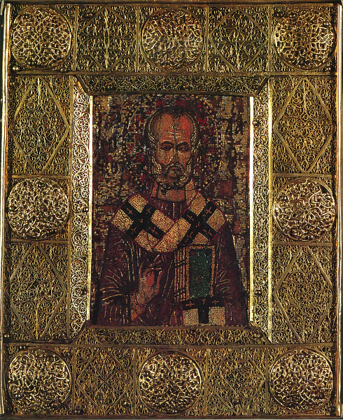 Святитель Николай Чудотворец, мозаичная икона 