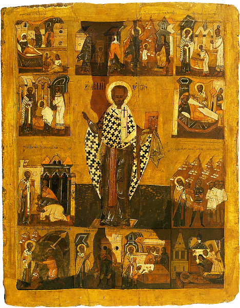 Николай Угодник, с клеймами жития 