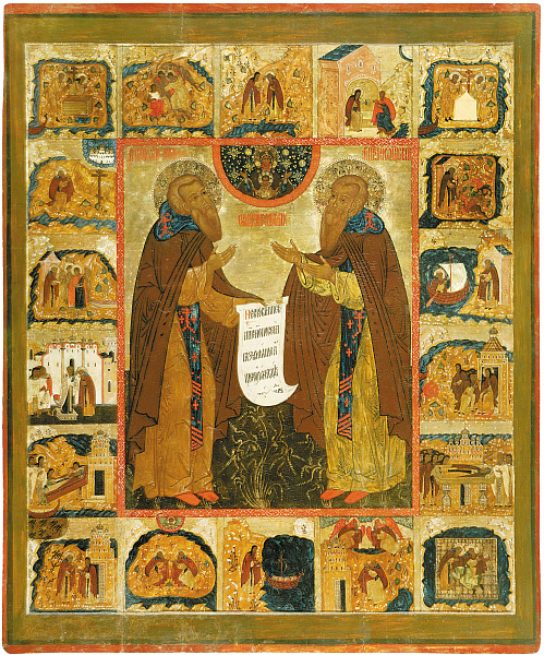 Преподобные Савватий и Зосима Соловецкие, с сюжетами жития  