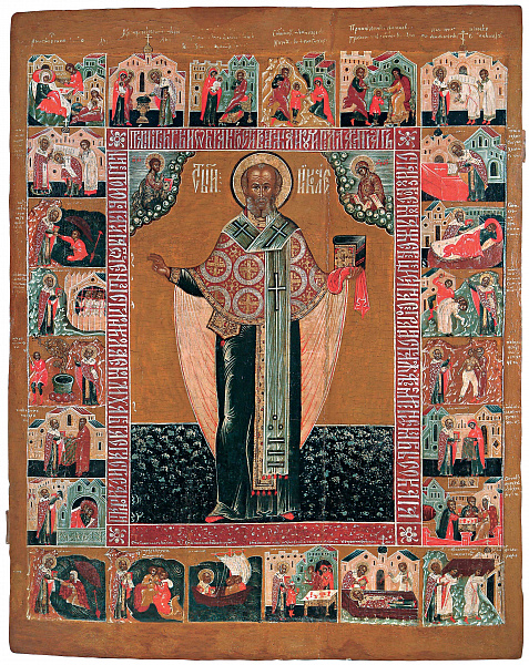 Святой Николай, с Никейским чудом и житием (Муромская)  