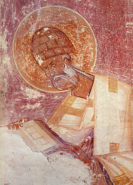 Святитель Спиридон Тримифунтский (фреска Феофана Грека)