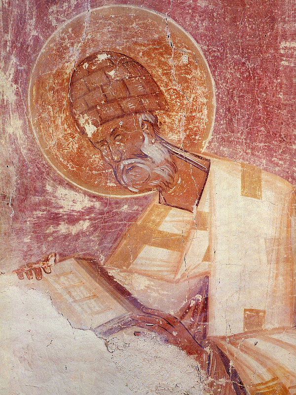 Святитель Спиридон Тримифунтский (фреска Феофана Грека)