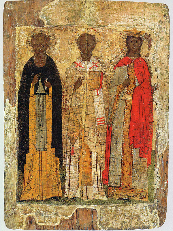 Святитель Николай Мирликийский, с прпдб. Сергием Радонежским и вмч. Екатериной 