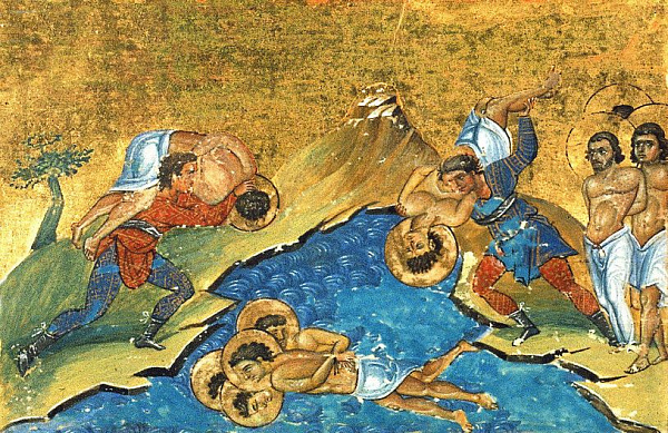 Мученики Анания пресвитер, Петр темничный ключарь и с ним семь воинов