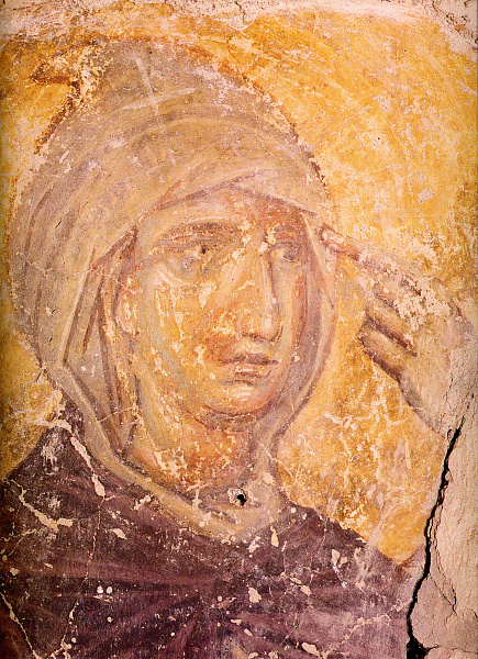 Преподобный Пахомий Великий, (деталь фрески)  