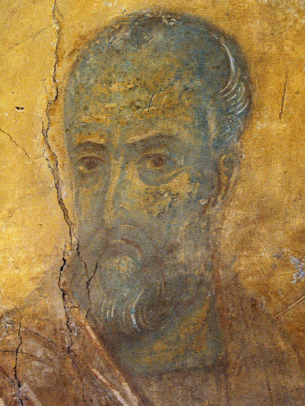 Апостол и евангелист Иоанн Богослов (деталь фрески «Страшный суд», Владимир) 