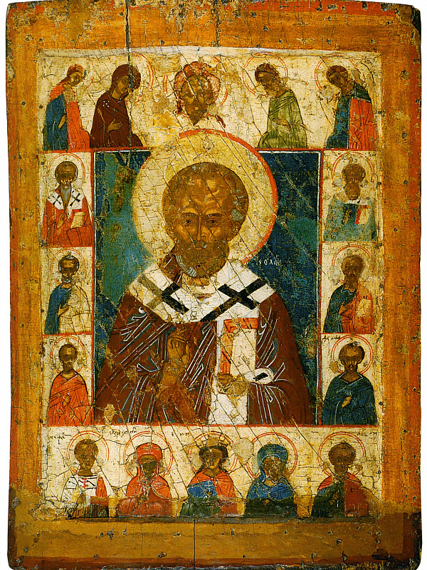 Святитель Николай Чудотворец, с деисусом и избранными святыми (Ростовская)  