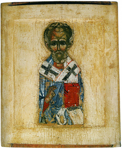 Николай Чудотворец (врезок – фрагмент иконы избранных святых)  