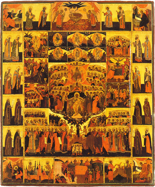 Шестоднев, со святыми на полях