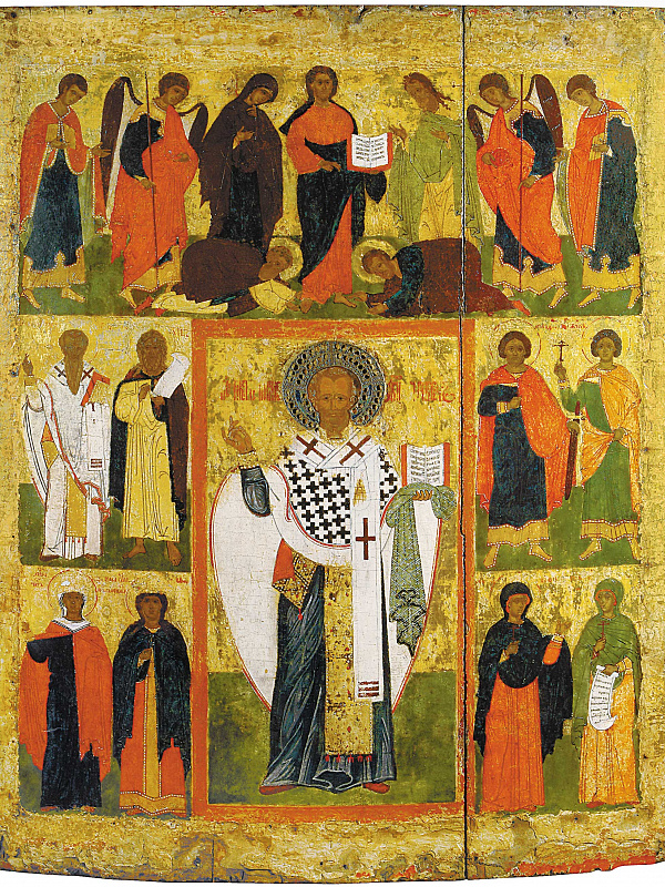 Николай Чудотворец, с деисусом и избранными святыми (Русский Север)  