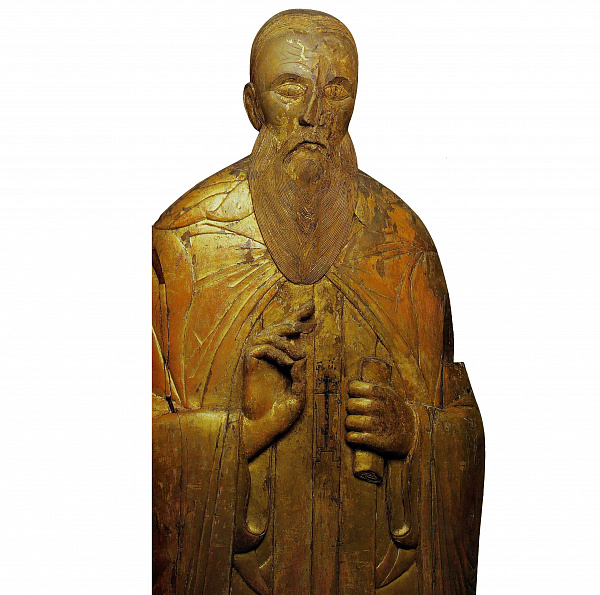 Преподобный Михаил Клопский; резной рельеф