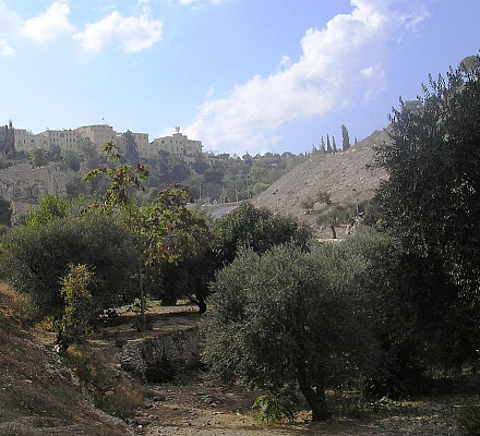 Tal von Hinnom. Kloster von Onuphrius dem Großen in Akeldam