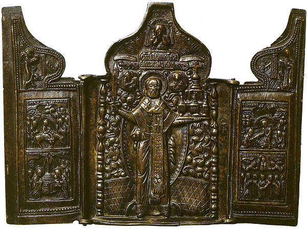 Никола Можайский с избранными праздниками (трехстворчатый складень)