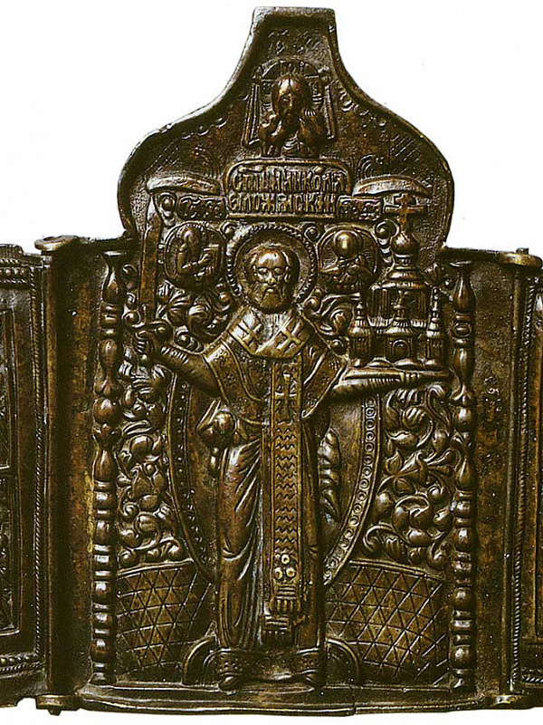 Никола Можайский с избранными праздниками (трехстворчатый складень)