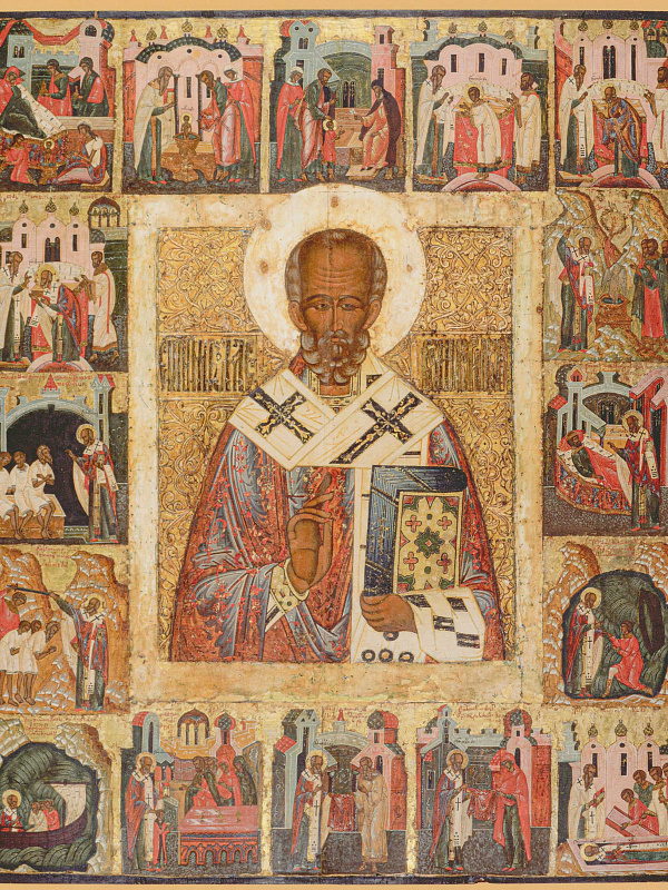 Никола Великорецкий с клеймами жития (Псковская) 