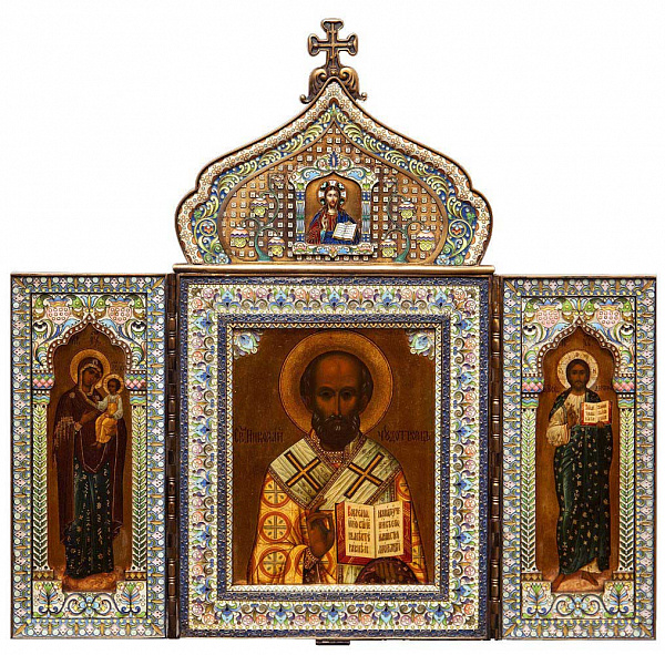 Святитель Николай Чудотворец (трехстворчатый складень)  