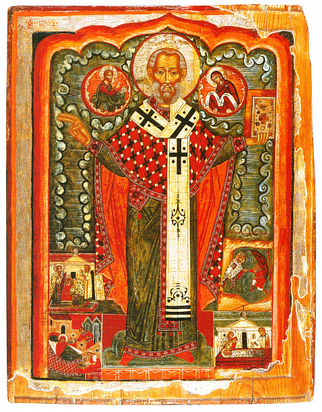 Святой Никола Зарайский, с Никейским чудом и сценами жития 