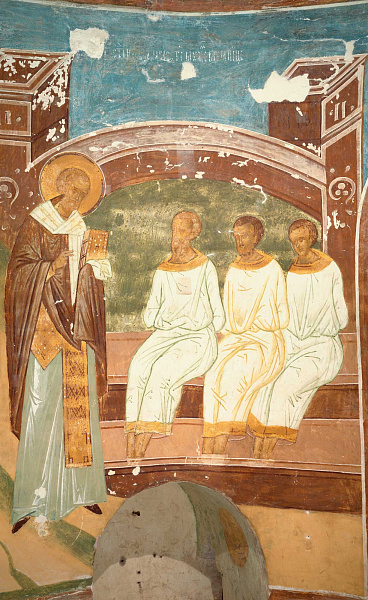 Святитель Николай Чудотворец, явление трем мужам в темнице, фреска Дионисия