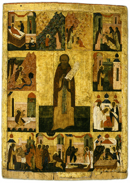 Прпдб. Сергий Радонежский (житийная икона-мощевик)  