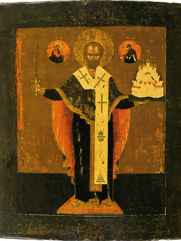 Никола Можайский, с Никейским чудом (Палех)