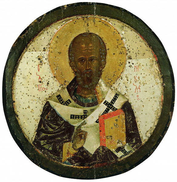 Святитель Николай Чудотворец (Новгородская круглая икона) 