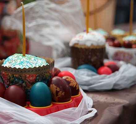 Im Kuban finden Ostergottesdienste in den Innenhöfen der Tempel statt