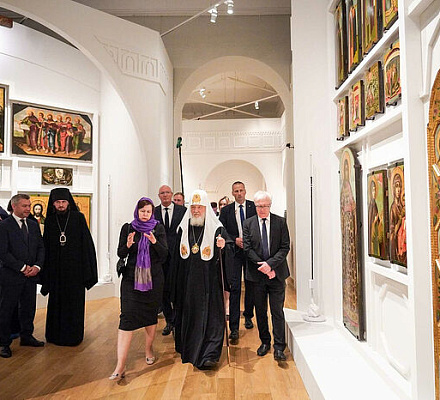 Святейший Патриарх Кирилл принял участие в открытии выставки «Новодевичий монастырь. Вехи истории» в Государственном историческом музее