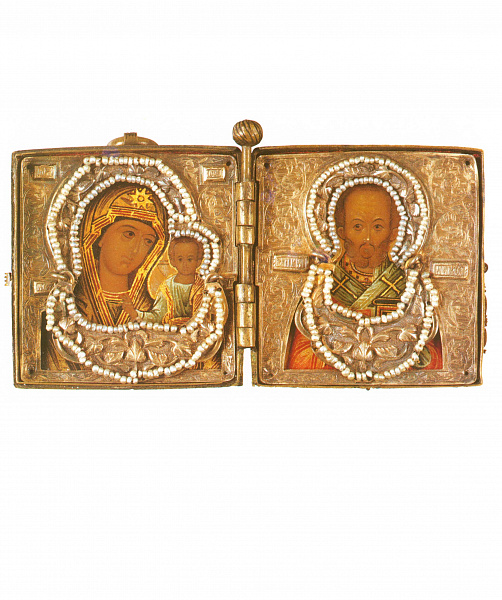 Святой Николай и Богоматерь Казанская (складень)