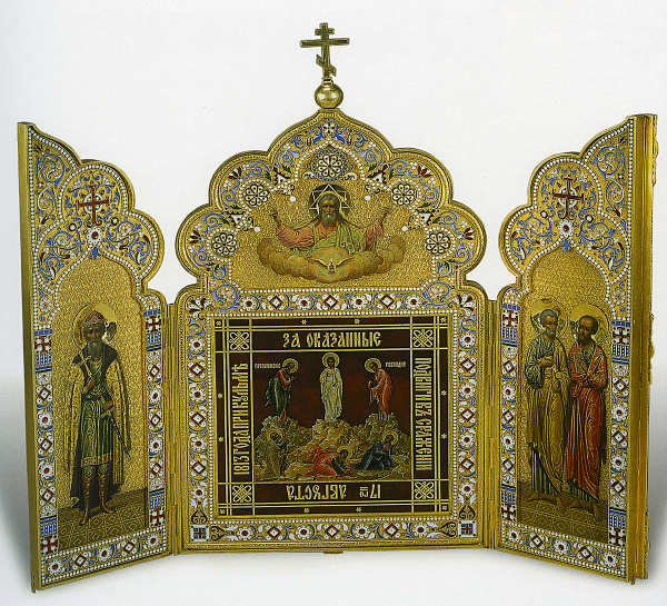 Складень Преображения Господня с иконой св. князя Владимира