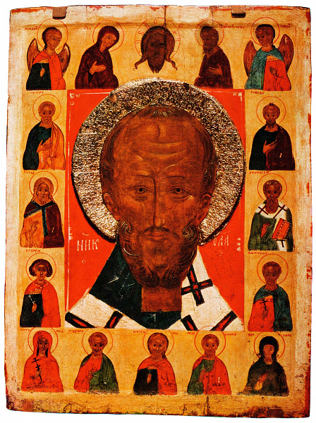 Св. Николай Чудотворец, с деисусом и избранными святыми на полях  