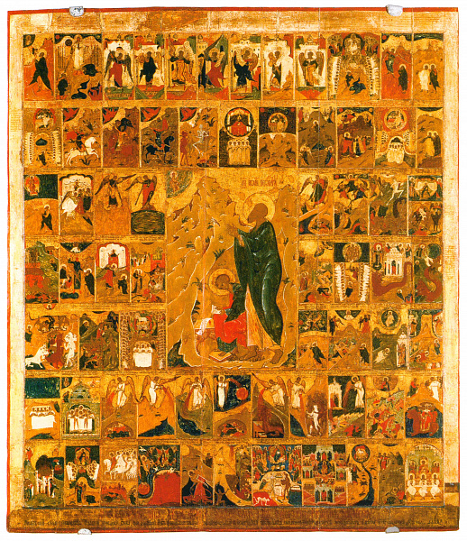 Иоанн Богослов на Патмосе, со сценами Апокалипсиса 