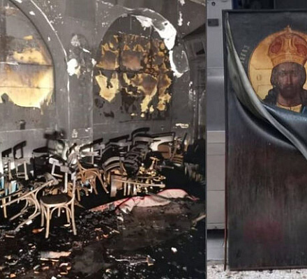 Чудо в Греции: церковь на острове Порос уничтожена огнем, уцелела только икона Христа