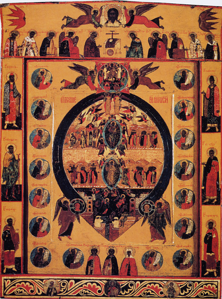 Воскресение Христово (со святыми на полях)