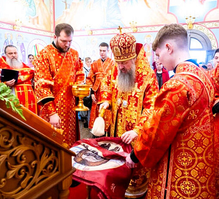 В Городище освятили воинские хоругви «Спас Нерукотворный Херсонесский»